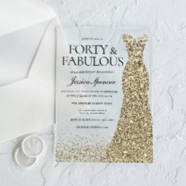 Goldene Dressur Frauen 40. Geburtstags-Party Acryleinladungen