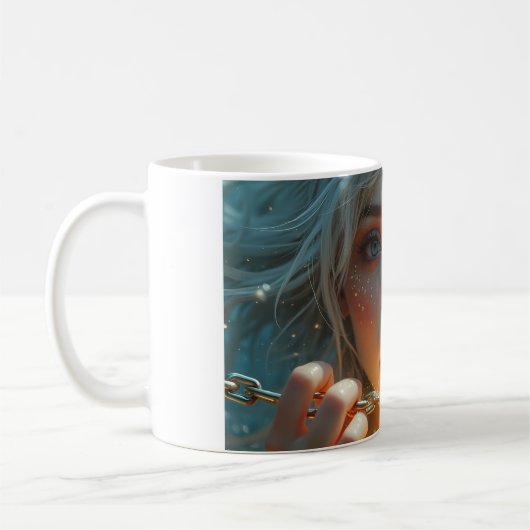 Goldene Durchbruch-Kette des Lichts-Mug Kaffeetasse (Links)