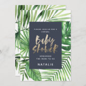 Goldene Dusche aus Tropenpalmen Save The Date (Vorne/Hinten)