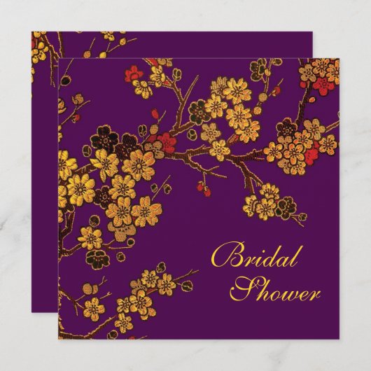 Goldene Dusche - Brautparty Einladung (Vorne/Hinten)