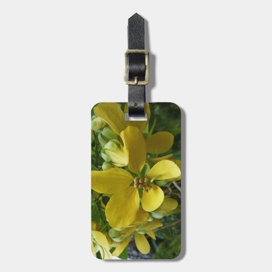 Goldene Dusche Tropengelbe Blüte Gepäckanhänger (Vorderseite vertikal)