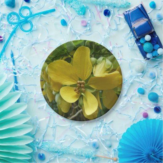 Goldene Dusche Tropengelbe Blüte Pappteller (Party)
