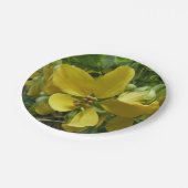 Goldene Dusche Tropengelbe Blüte Pappteller (Schrägansicht)