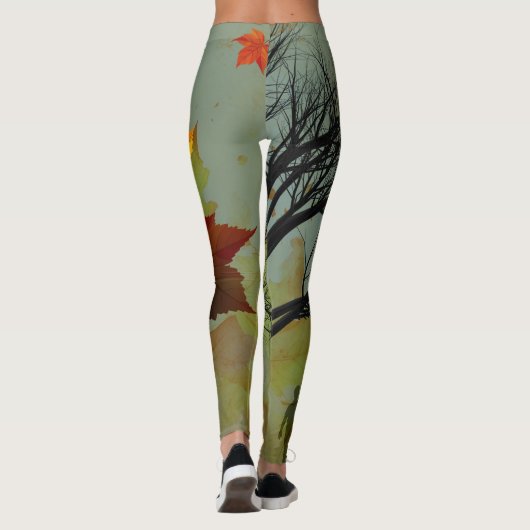 Goldene Echoes: Reflexion im Herbst Leggings (Rückseite)