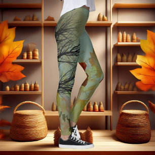Goldene Echoes: Reflexion im Herbst Leggings