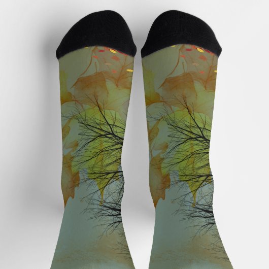 Goldene Echoes: Reflexion im Herbst Socken (Oben)