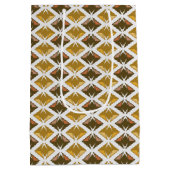 Goldene Edelstein-grafisches Diamant-Muster Mittlere Geschenktüte (Rückseite)