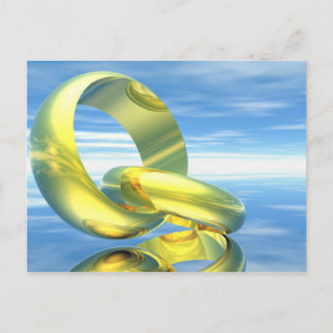 Goldene Eheringe - 3D-Darstellung Postkarte