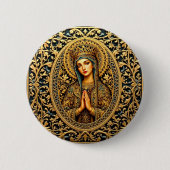 Goldene Ehrfurcht Jungfrau Maria Button (Vorderseite)