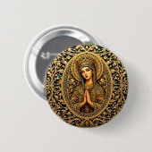 Goldene Ehrfurcht Jungfrau Maria Button (Vorne & Hinten)
