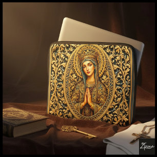 Goldene Ehrfurcht Jungfrau Maria Laptopschutzhülle