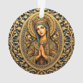 Goldene Ehrfurcht Jungfrau Maria Ornament (Rückseite)