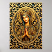 Goldene Ehrfurcht Jungfrau Maria Poster (Vorne)