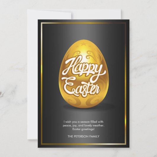 Goldene Ei Happy Oaster Grußkarte Einladung (Vorderseite)