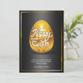 Goldene Ei Happy Oaster Grußkarte Einladung (Stehend Vorderseite)