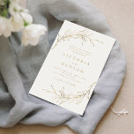 Goldene, einfache botanische Trauung Einladung<br><div class="desc">Minimalistische Imitate Gold und Beige Hochzeitseinladung,  elegante Hand illustrierte botanische Blätter Kranz,  mit Veranstaltungsdetails in modernem Drehbuch und klassischem Schriftart. Einfach und luxuriös. Ideal für moderne klassische Hochzeit,  einfache formelle Hochzeit,  elegante botanische Gartenhochzeit. Sehen Sie sich alle passenden Stücke in der Sammlung an.</div>