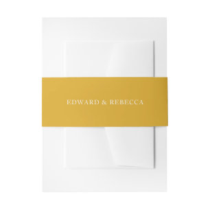 Goldene einfache elegante einfarbige Hochzeit Einladungsbanderole