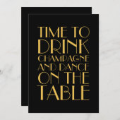 Goldene Einladung der 20er Jahre (Vorne/Hinten)