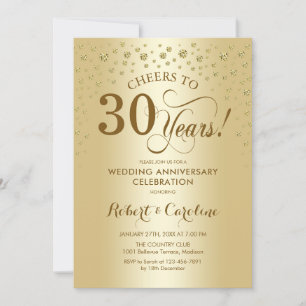 Goldene Einladung zur 30-Jahr-Feier