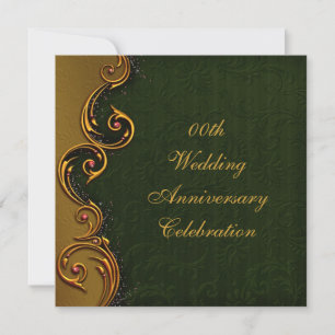 Goldene Einladung zur 50. Hochzeitstag-Feier