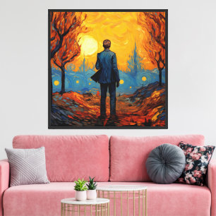 Goldene Einsamkeit: Post-Impressionistische Sonnen Leinwanddruck