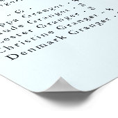 Goldene EisWinter Hochzeit Alphabetische Sitzkarte Poster (Ecke)