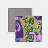 "Goldene Elefant"-Original abstrakt Magnet (Vorderseite/Rückseite)