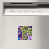 "Goldene Elefant"-Original abstrakt Magnet (In Situ (Geschirrspüler))