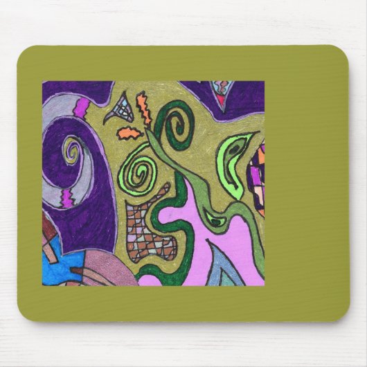 "Goldene Elefant"-Original abstrakt Mousepad (Vorne)