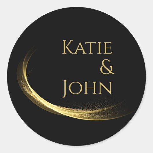 Goldene Elegance-Hochzeit Runder Aufkleber (Vorderseite)