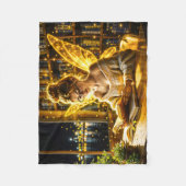 Goldene, elegante, 100 Jahre alte, goldene Kunst Fleecedecke (Vorderseite)