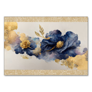 Goldene Elegante Blume Tischnummer