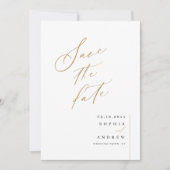 Goldene, elegante Drehbuchhochzeit Save The Date (Vorderseite)