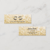 Goldene, elegante Eyelashes und Augenbrauen Mini Visitenkarte (Vorne/Hinten)