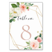 Goldene Elegante Fall-Blume Hochzeit Tischnummer (Rückseite)