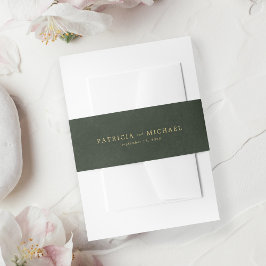 Goldene, elegante Hochzeitseinladung Einladungsbanderole