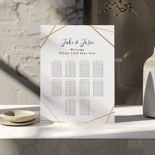 Goldene, elegante Hochzeitsstichtabelle Poster