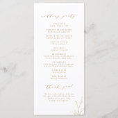 Goldene, elegante, monogramm-Hochzeit Programm (Rückseite)