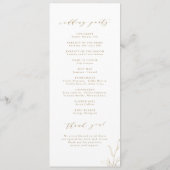 Goldene, elegante, monogramm-Hochzeit Programm (Rückseite)