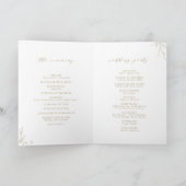 Goldene, elegante, monogramm-Hochzeit Programm (Innenseite)