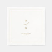 Goldene, elegante Paare, minimalistische Hochzeit Serviette (Vorderseite)