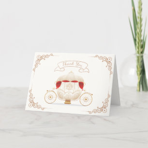 Goldene elegante Prinzessinnen-Kutsche Baby-Party Dankeskarte