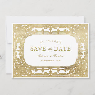 Goldene elegante romantische aufwendige Vintage-Ho Save The Date