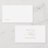 Goldene, elegante, romantische Hochzeit Platzkarte (Vorne/Hinten)