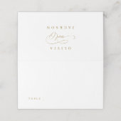 Goldene, elegante, romantische Hochzeit Platzkarte (Außenseite Aufgefaltet)