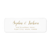 Goldene, elegante, romantische Script-Rücksendeadr (Vorne)