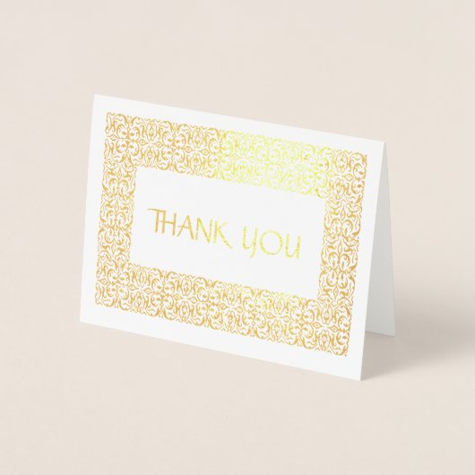 Goldene Eleganz - Alleinstellungsmerkmal "Danke" H Folienkarte (Vorderseite)