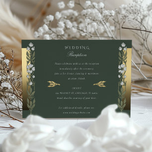 Goldene Eleganz Art Nouveau Hochzeitsempfang Folieneinladung