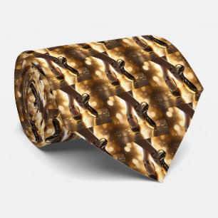 Goldene Eleganz: Ballerina Schuhe auf Gold Bokeh Krawatte