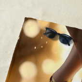 Goldene Eleganz: Ballerina Schuhe auf Gold Bokeh Strandtuch (Beispiel)